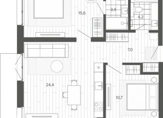 Продается трехкомнатная квартира, 69.9 м2, Алтайский край, Змеиногорский тракт, 35Бк2