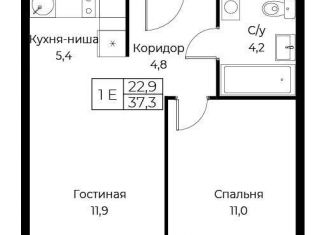 Однокомнатная квартира на продажу, 37.5 м2, Москва, метро Калужская, улица Намёткина, 10Д