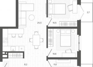 Продам четырехкомнатную квартиру, 75.8 м2, Алтайский край, Змеиногорский тракт, 35Бк2