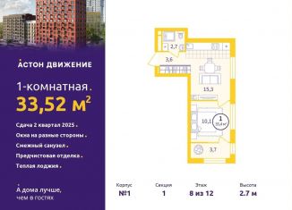 Продажа однокомнатной квартиры, 33.5 м2, Екатеринбург, метро Уральская, Проходной переулок, 1А