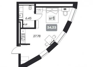 Продается квартира студия, 34.2 м2, Новосибирская область, площадь Карла Маркса