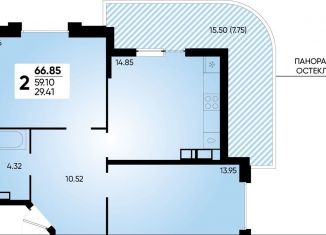 Продажа 2-комнатной квартиры, 66.9 м2, Краснодарский край