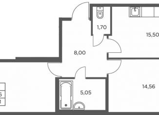 Продам двухкомнатную квартиру, 62.7 м2, Санкт-Петербург, улица Александра Матросова, 8к1, ЖК Новый Лесснер