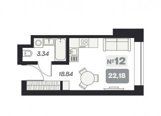 Продаю квартиру студию, 22.2 м2, Новосибирск, площадь Карла Маркса