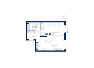 Продается 1-ком. квартира, 39.1 м2, Екатеринбург, метро Ботаническая