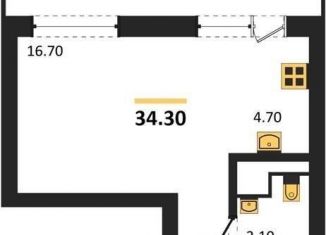 Продажа квартиры студии, 34.3 м2, Воронеж, Железнодорожный район