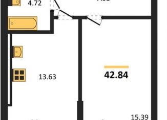 Продаю 1-комнатную квартиру, 43.4 м2, поселок Малое Исаково