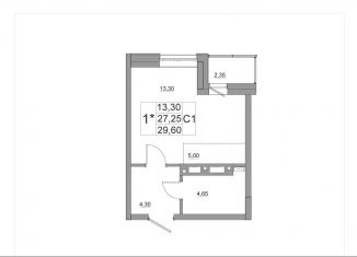 Продаю квартиру студию, 29.6 м2, Красноярск