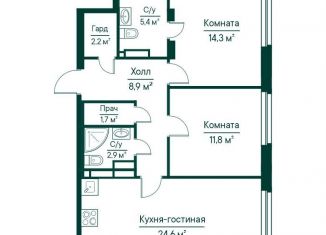 Продаю 2-ком. квартиру, 71.7 м2, Самара, Октябрьский район