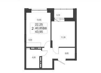 Продается 1-комнатная квартира, 44 м2, Красноярск