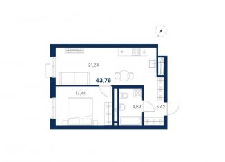 Продается однокомнатная квартира, 43.8 м2, Екатеринбург, метро Ботаническая