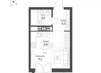 Продается квартира студия, 25.9 м2, Екатеринбург