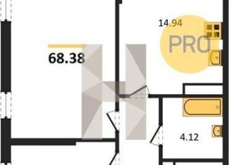 Продажа 2-ком. квартиры, 68.4 м2, Воронеж, Московский проспект, 132