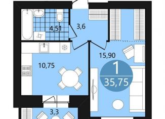 Продам 1-комнатную квартиру, 35.8 м2, Ярославль, 1-я Приволжская улица, 4, Фрунзенский район