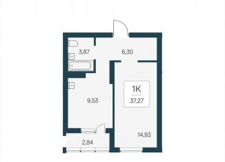 Продам 1-комнатную квартиру, 37.3 м2, Новосибирская область