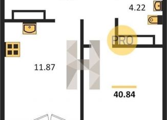 Однокомнатная квартира на продажу, 40.8 м2, Новосибирск, метро Площадь Ленина