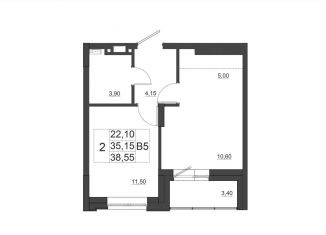 1-ком. квартира на продажу, 38.6 м2, Красноярск