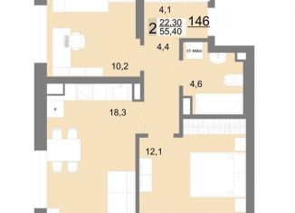 Продаю 2-ком. квартиру, 55.4 м2, Свердловская область