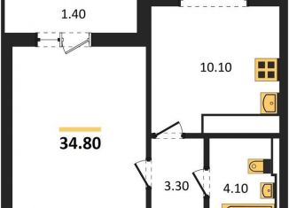 Продам 1-ком. квартиру, 34.8 м2, Воронеж, улица Загоровского, 13к2