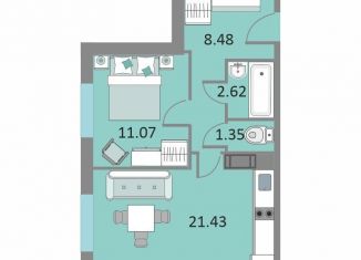 Продается 1-комнатная квартира, 44.4 м2, Санкт-Петербург, Варфоломеевская улица, 6, муниципальный округ Ивановский