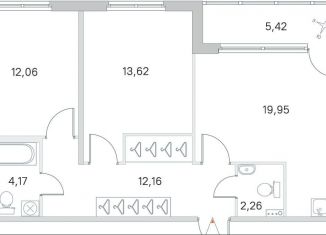 Продается 2-комнатная квартира, 66.9 м2, посёлок Стрельна, ЖК Любоград