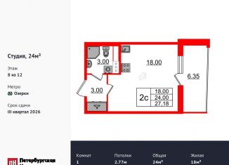 Продажа квартиры студии, 24 м2, Санкт-Петербург, Приморский район