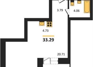 Квартира на продажу студия, 33.3 м2, Новосибирск, Калининский район