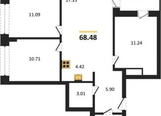 Продается четырехкомнатная квартира, 68.5 м2, Новосибирск, Калининский район