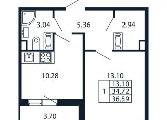 Продается 1-ком. квартира, 38.4 м2, Санкт-Петербург, Арцеуловская аллея, 9, Арцеуловская аллея