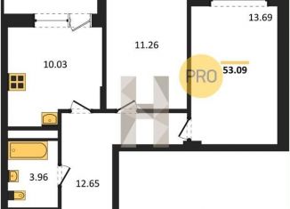 Продаю двухкомнатную квартиру, 53.1 м2, Воронеж, Покровская улица, 19