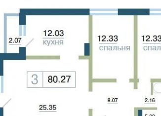 Продаю 3-комнатную квартиру, 80.3 м2, Красноярский край, улица Елены Стасовой, 48А