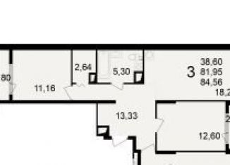 Продается 3-ком. квартира, 84.6 м2, Рязань, Железнодорожный район