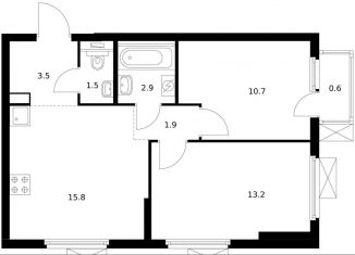 Продажа 2-комнатной квартиры, 50.1 м2, Санкт-Петербург, муниципальный округ Волковское, жилой комплекс Витебский Парк, 5