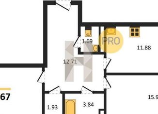 Продам 2-комнатную квартиру, 65.7 м2, Воронеж, Железнодорожный район, улица Фёдора Тютчева, 105