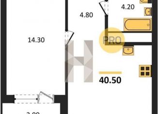 Однокомнатная квартира на продажу, 40.6 м2, Воронежская область