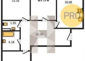 3-ком. квартира на продажу, 87.7 м2, Воронеж, улица Курчатова, 26Б, Советский район