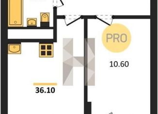 1-комнатная квартира на продажу, 36.1 м2, Воронеж, Центральный район, Московский проспект, 132