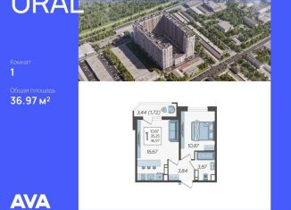 Продается 1-ком. квартира, 37 м2, Краснодар, микрорайон КСК