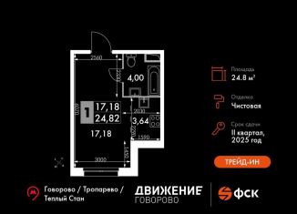 Продам квартиру студию, 24.8 м2, Москва, ЗАО, жилой комплекс Движение. Говорово, к1