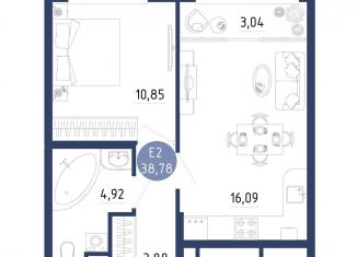 Продам 1-комнатную квартиру, 38.8 м2, Рязанская область