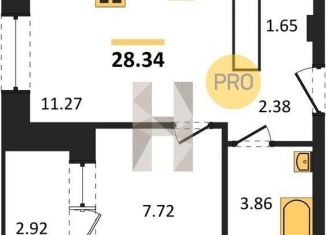 Продам 1-ком. квартиру, 28.3 м2, Воронеж, Ленинский район, улица Кривошеина, 13/14