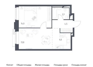 Однокомнатная квартира на продажу, 42.6 м2, Москва, ЗАО, жилой комплекс Верейская 41, 3.1