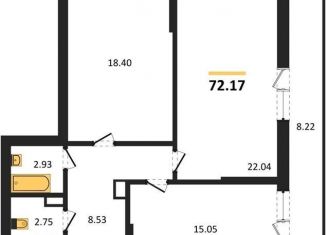 Продаю 2-комнатную квартиру, 72.2 м2, Воронежская область, Московский проспект, 132