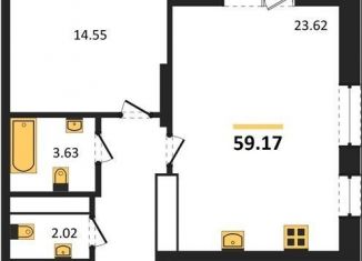 Продажа однокомнатной квартиры, 59.2 м2, Воронежская область