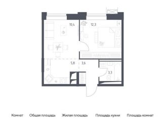 1-комнатная квартира на продажу, 35.4 м2, Москва