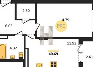 Продается 1-комнатная квартира, 40.7 м2, Воронеж, Средне-Московская улица, 60