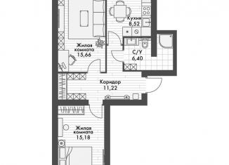 Продается двухкомнатная квартира, 57 м2, Татарстан