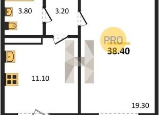 1-ком. квартира на продажу, 38.4 м2, посёлок Отрадное, Осиновая улица, 13