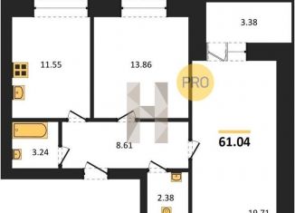 Продаю 2-ком. квартиру, 61 м2, Воронеж, Центральный район