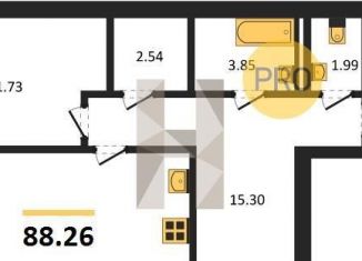 2-ком. квартира на продажу, 88.3 м2, Воронеж, Средне-Московская улица, 60